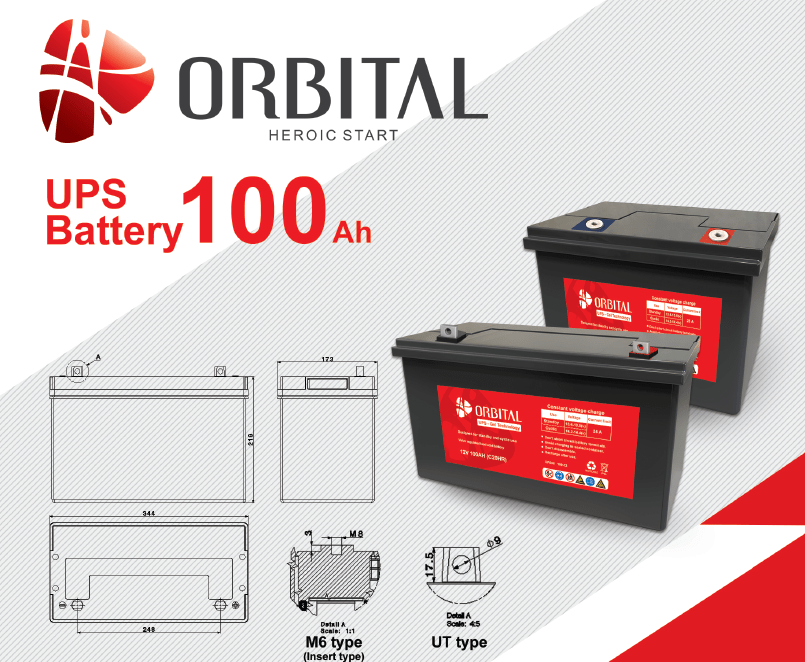 باتری 100 آمپر یو پی اس سپاهان با برند اوربیتال